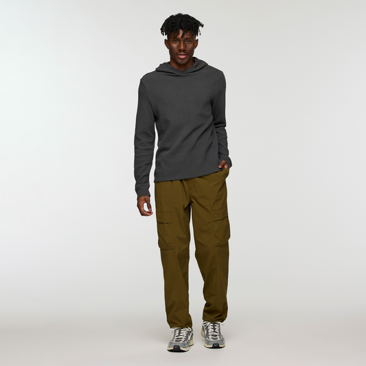 Atajo Long-Sleeve Waffle Hoodie - Men's - Charcoal - US 4674