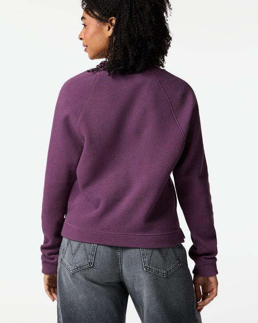 Atajo Long-Sleeve Waffle V-Neck - Women's - Mystic - US 5090