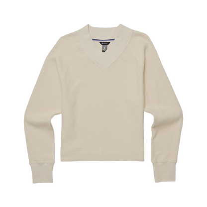 Atajo Long-Sleeve Waffle V-Neck - Women's - Cream - US 4950