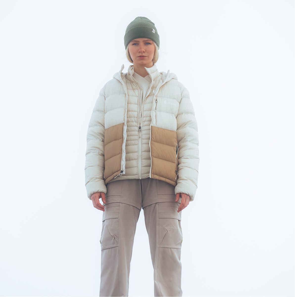 Fuego Max Down Hooded Jacket - Women's - Cream/Khaki - US 9738