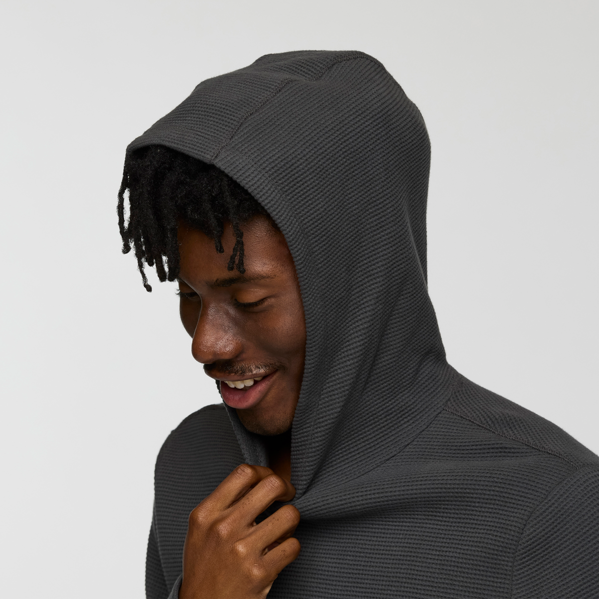 Atajo Long-Sleeve Waffle Hoodie - Men's - Charcoal - US 4674