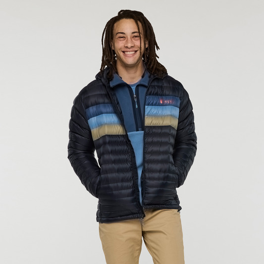 Fuego Down Hooded Jacket - Men's - Carbon Stripes - US 8499