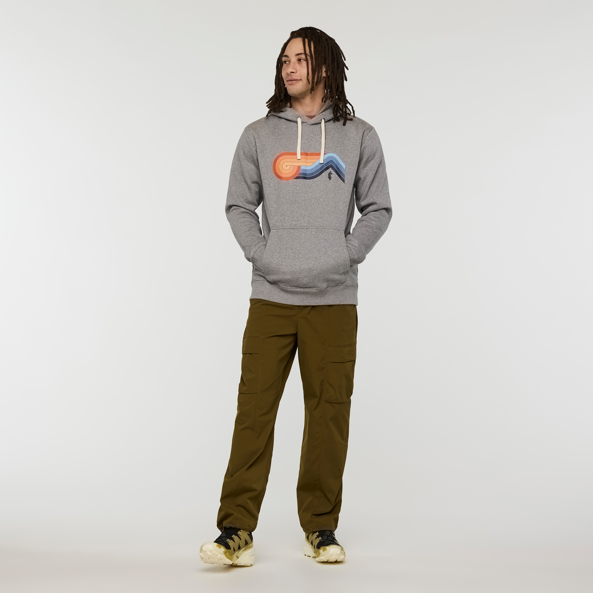 Melting Sunset Pullover Hoodie - Men's - Heather Grey - US 5913
