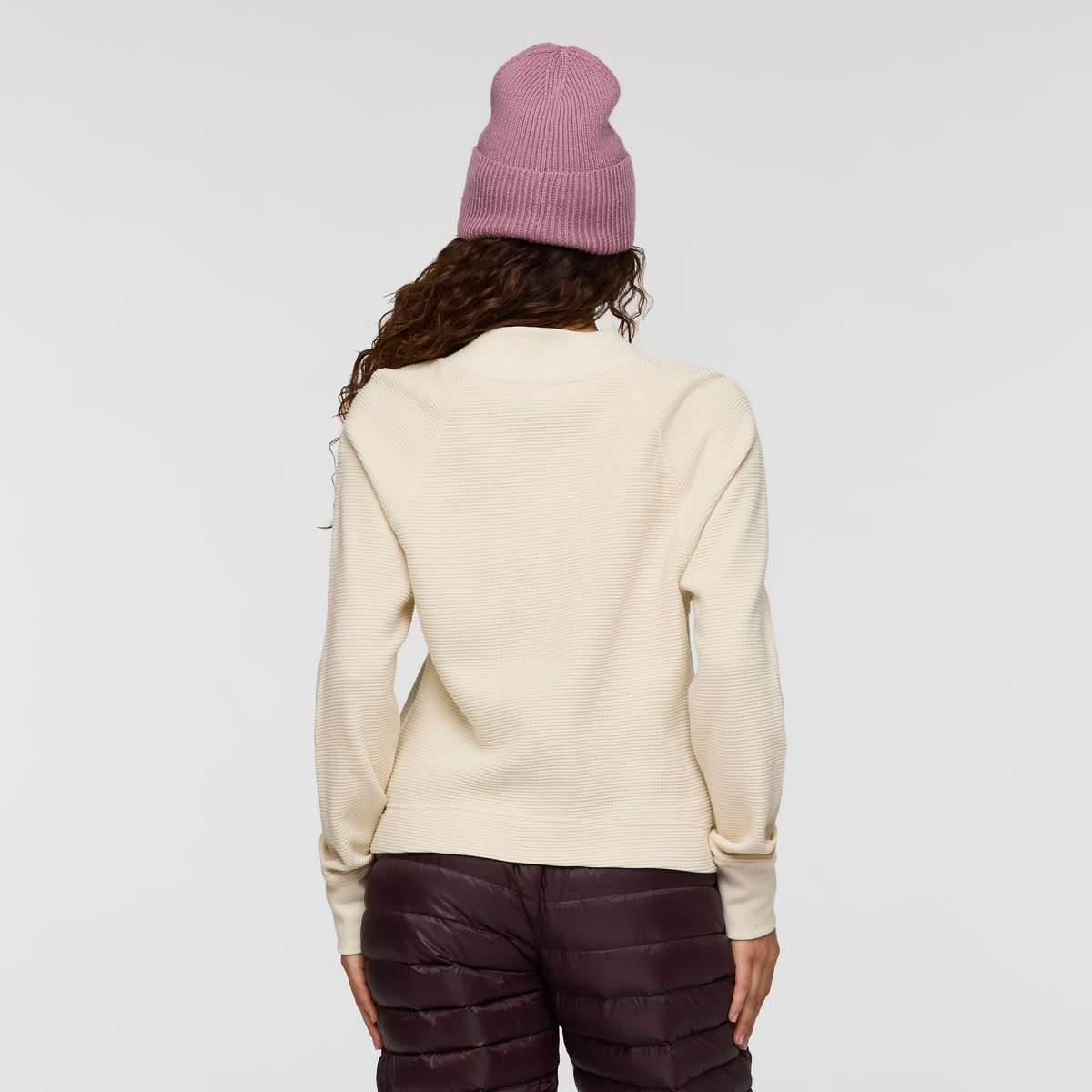 Atajo Long-Sleeve Waffle V-Neck - Women's - Cream - US 4950