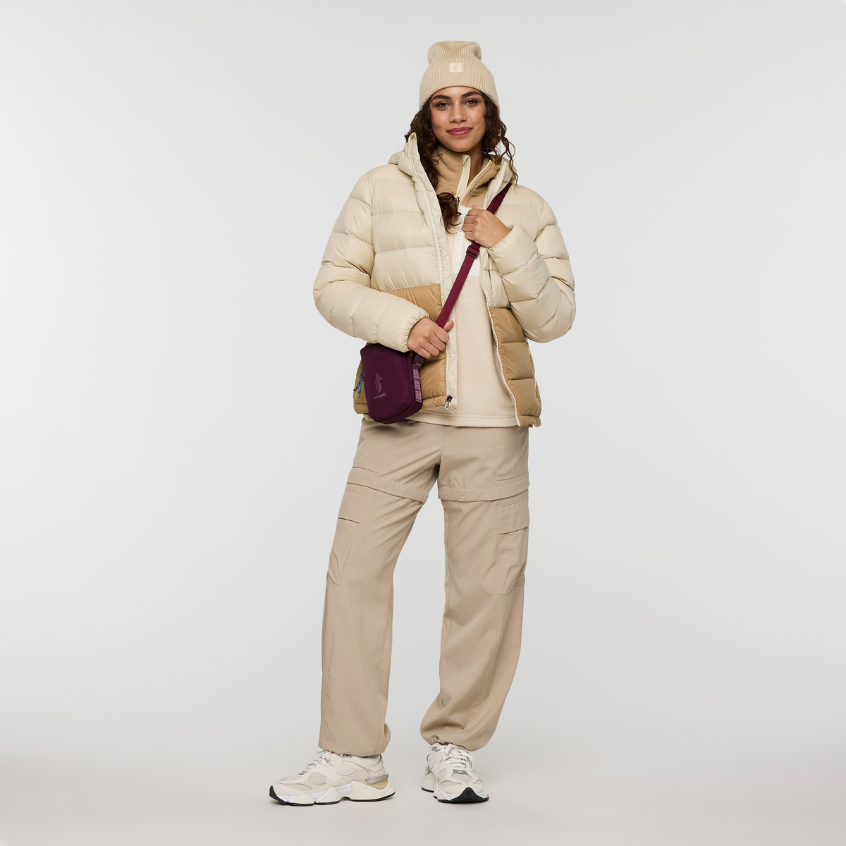 Fuego Max Down Hooded Jacket - Women's - Cream/Khaki - US 9738