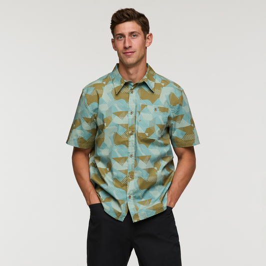 Estival Button Up Shirt - Print - Men's - Reflections Silver Leaf - US 7553