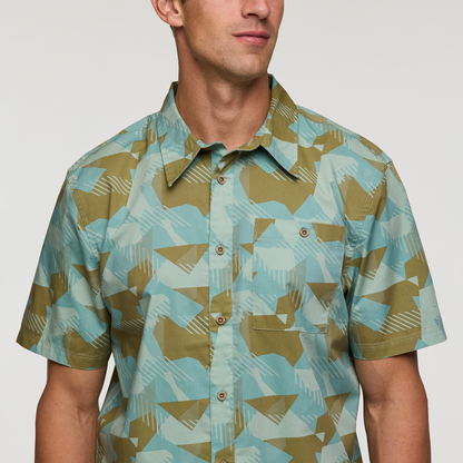 Estival Button Up Shirt - Print - Men's - Reflections Silver Leaf - US 7553