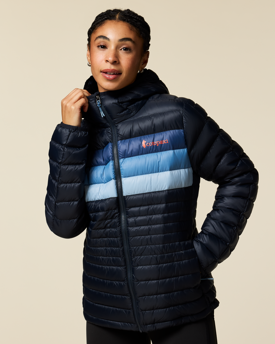 Fuego Down Hooded Jacket - Women's - Carbon Stripes - US 6944