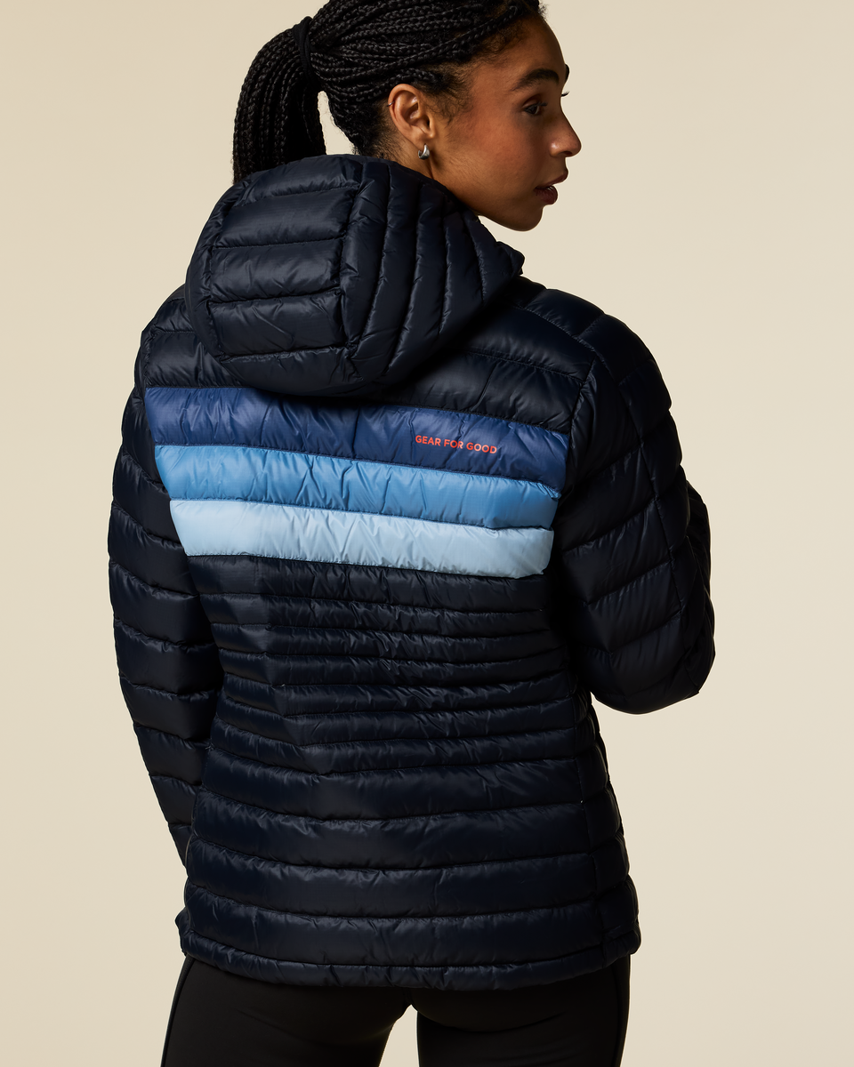 Fuego Down Hooded Jacket - Women's - Carbon Stripes - US 6944