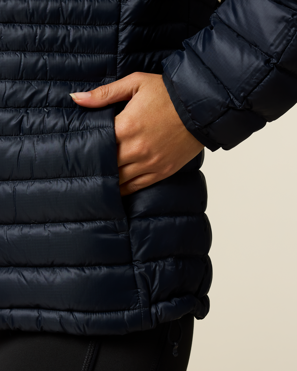 Fuego Down Hooded Jacket - Women's - Carbon Stripes - US 6944
