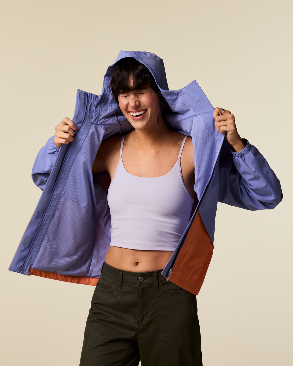 Rayu Rain Jacket - Women's - Aster/Grapefruit - US 9056