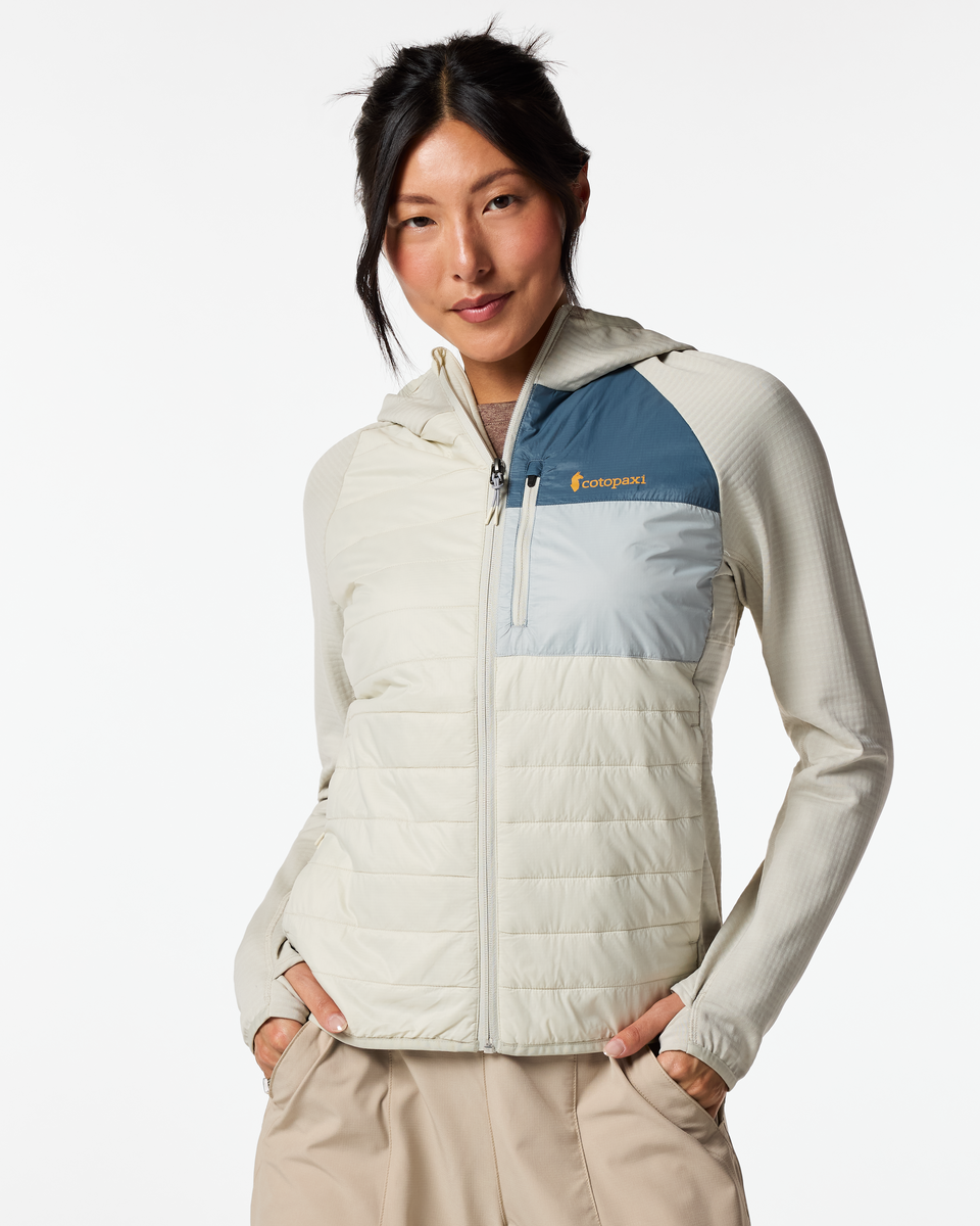 Acodo Hybrid Hooded Jacket - Women's - Chalk/Mineral - US 6496