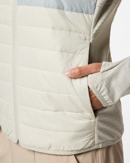 Acodo Hybrid Hooded Jacket - Women's - Chalk/Mineral - US 6496