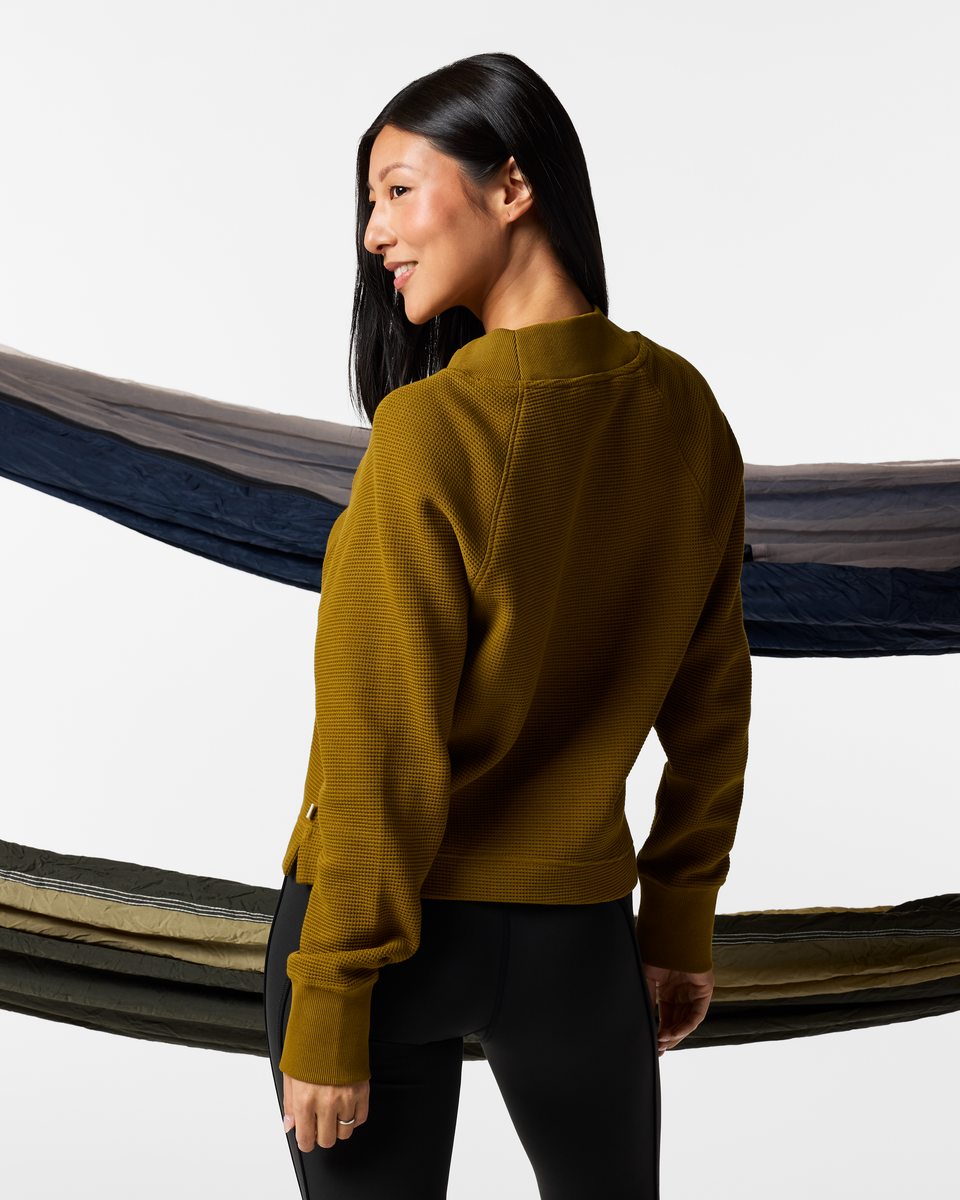 Atajo Long-Sleeve Waffle V-Neck - Women's - Log Cabin - US 2784