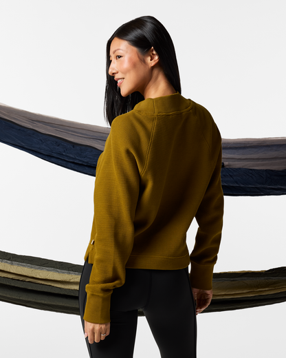 Atajo Long-Sleeve Waffle V-Neck - Women's - Log Cabin - US 2784