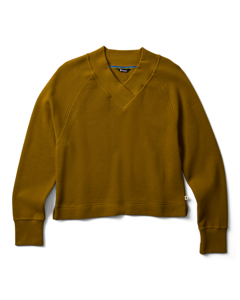 Atajo Long-Sleeve Waffle V-Neck - Women's - Log Cabin - US 2784