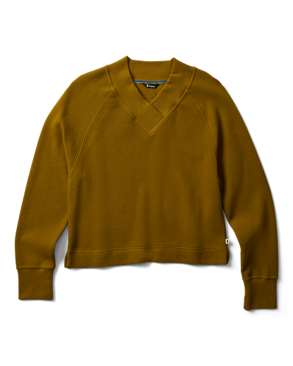 Atajo Long-Sleeve Waffle V-Neck - Women's - Log Cabin - US 2784
