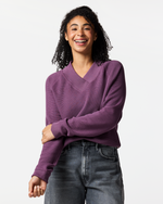Atajo Long-Sleeve Waffle V-Neck - Women's - Mystic - US 5090