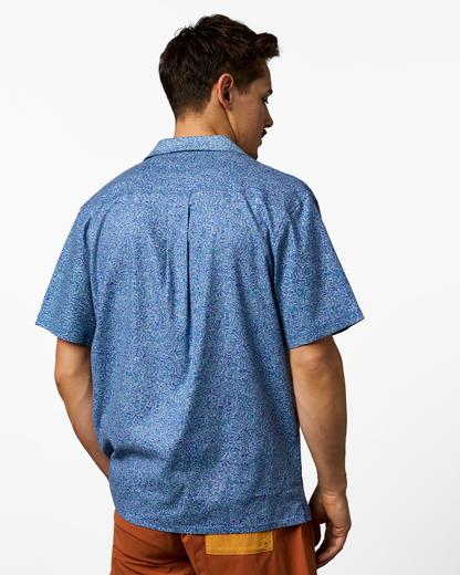 Afuera Button Up Shirt - Print - Men's - Cenotes Azure - US 8469