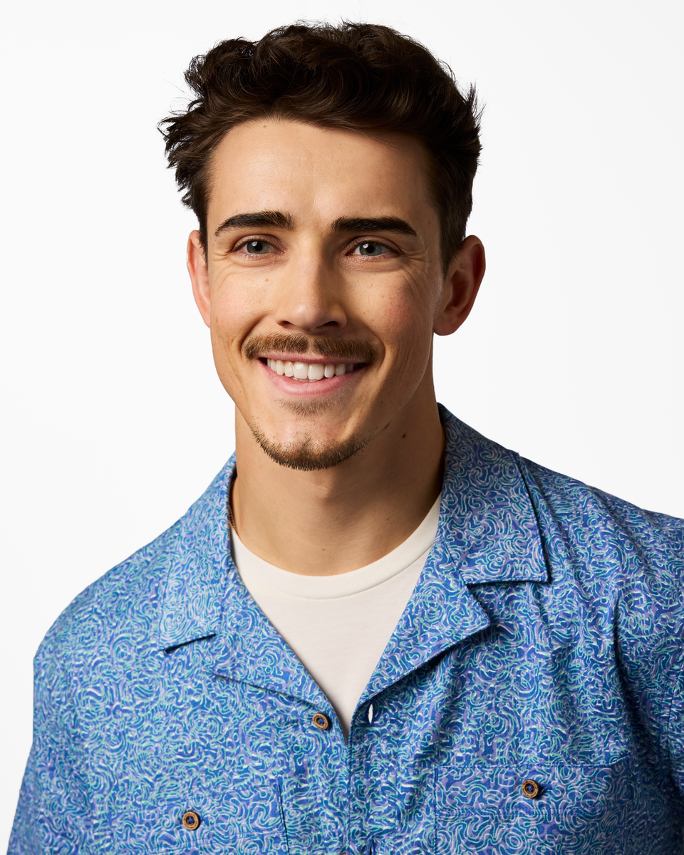 Afuera Button Up Shirt - Print - Men's - Cenotes Azure - US 8469
