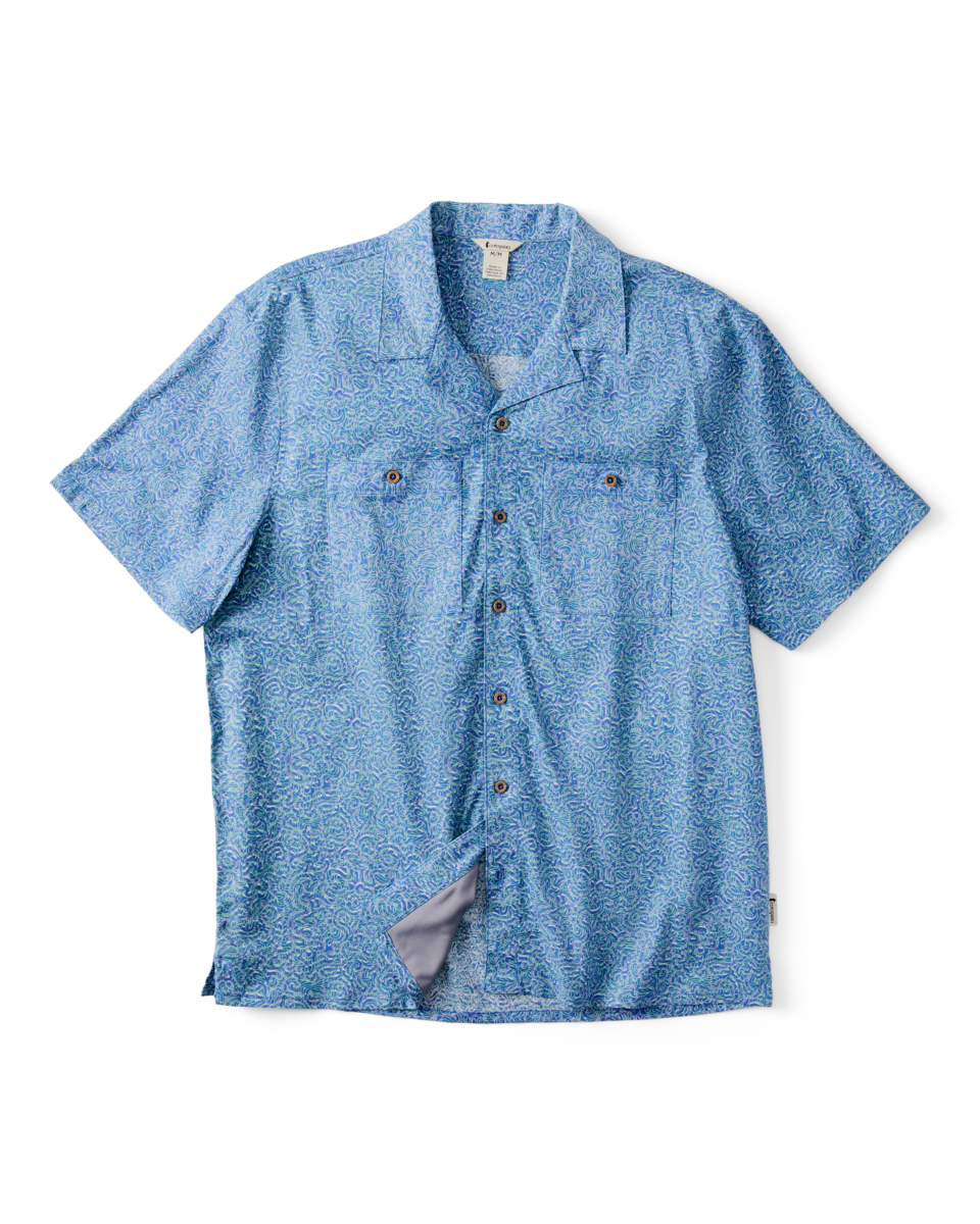 Afuera Button Up Shirt - Print - Men's - Cenotes Azure - US 8469