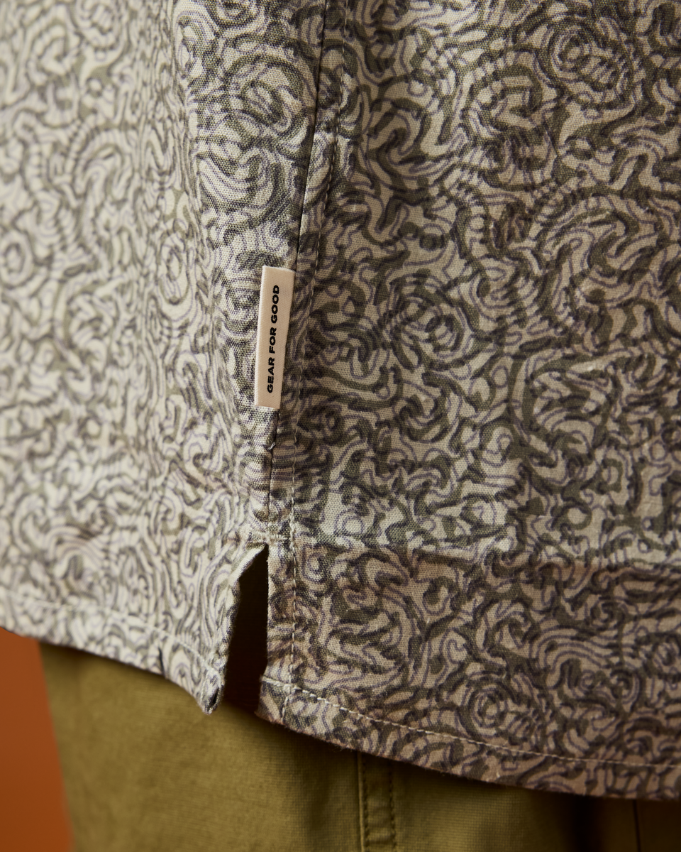 Afuera Button Up Shirt - Print - Men's - Cenotes Mineral - US 4622
