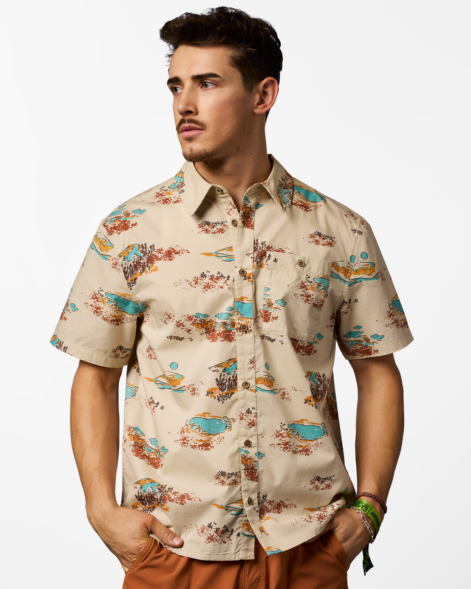 Estival Button Up Shirt - Print - Men's - Mt Cotopaxi Cream - US 5956
