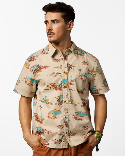 Estival Button Up Shirt - Print - Men's - Mt Cotopaxi Cream - US 5956