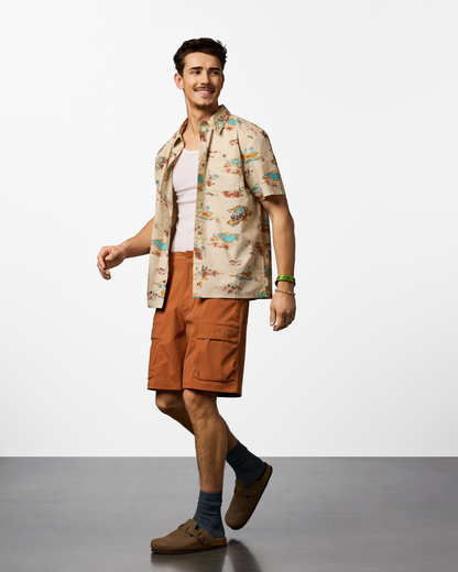 Estival Button Up Shirt - Print - Men's - Mt Cotopaxi Cream - US 5956