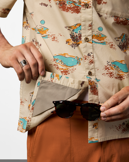 Estival Button Up Shirt - Print - Men's - Mt Cotopaxi Cream - US 5956