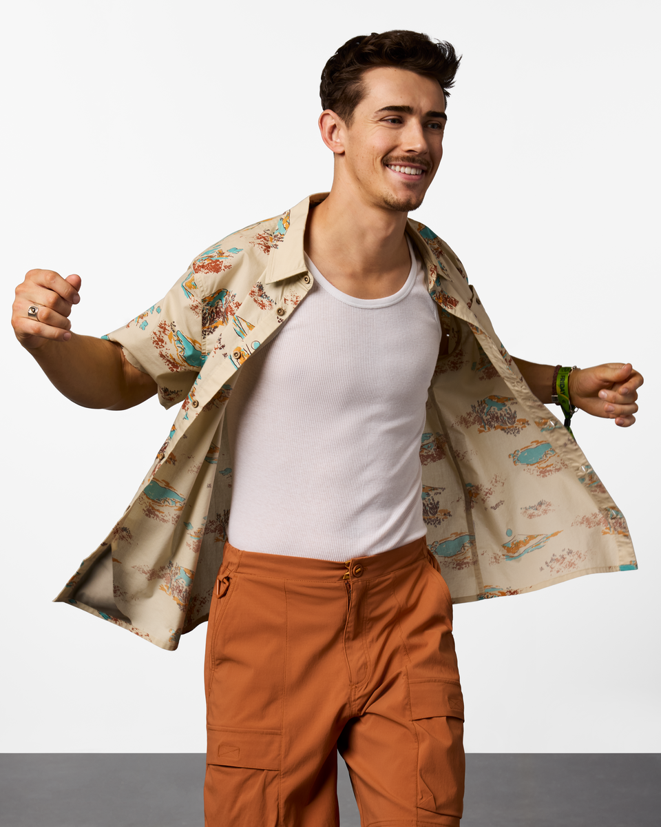 Estival Button Up Shirt - Print - Men's - Mt Cotopaxi Cream - US 5956