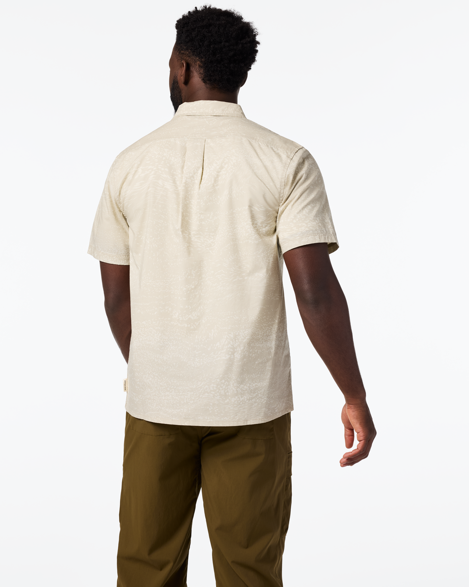Estival Button Up Shirt - Print - Men's - Waves Mineral - US 8982