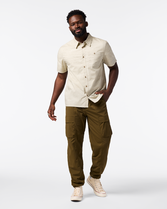 Estival Button Up Shirt - Print - Men's - Waves Mineral - US 8982
