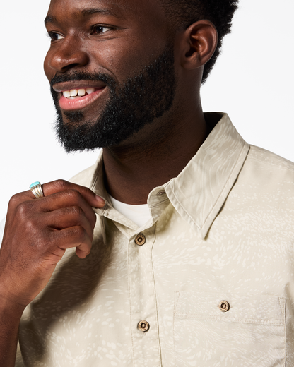 Estival Button Up Shirt - Print - Men's - Waves Mineral - US 8982