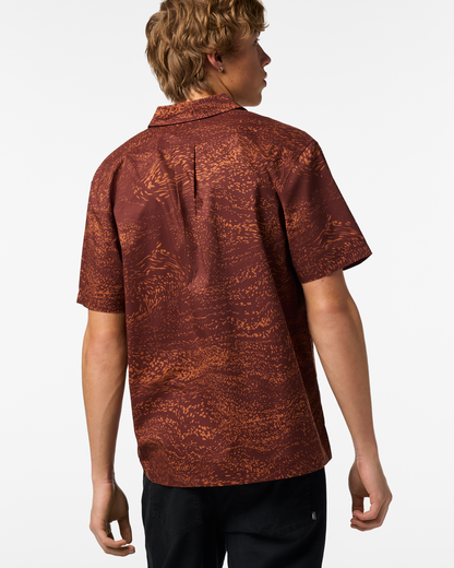Estival Button Up Shirt - Print - Men's - Waves Sepia - US 5901