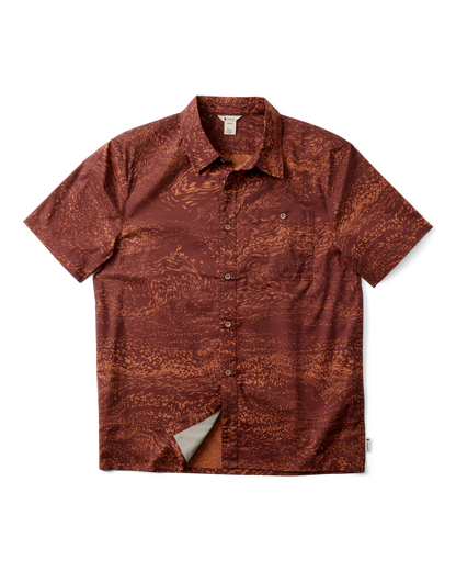 Estival Button Up Shirt - Print - Men's - Waves Sepia - US 5901