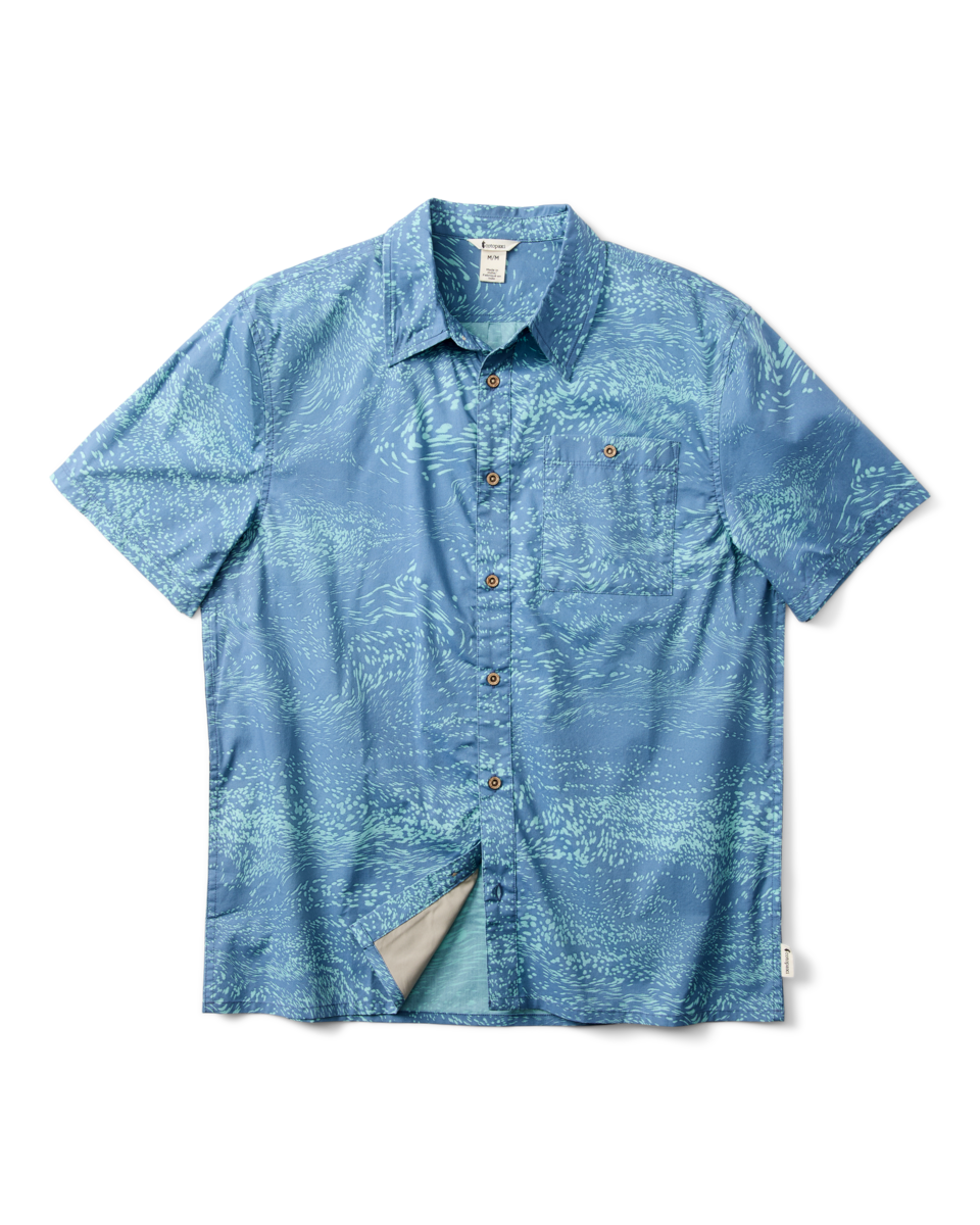Estival Button Up Shirt - Print - Men's - Waves Steel Blue - US 7412