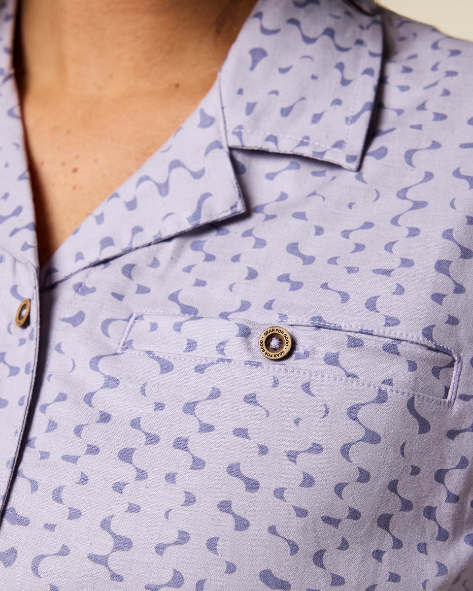 Afuera Button Up Shirt - Print - Women's - Shimmer Aster - US 5304