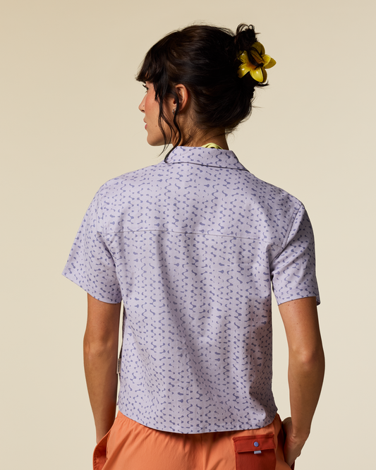 Afuera Button Up Shirt - Print - Women's - Shimmer Aster - US 5304