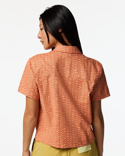 Afuera Button Up Shirt - Print - Women's - Shimmer Cantaloupe - US 9672