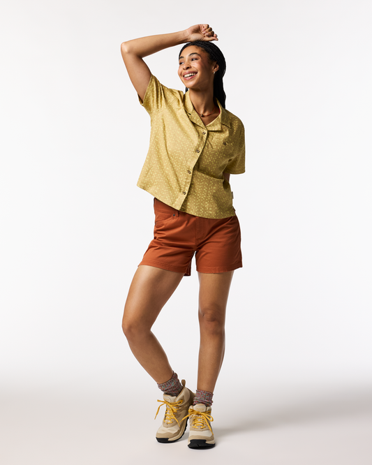 Afuera Button Up Shirt - Print - Women's - Shimmer Honeydew - US 5421