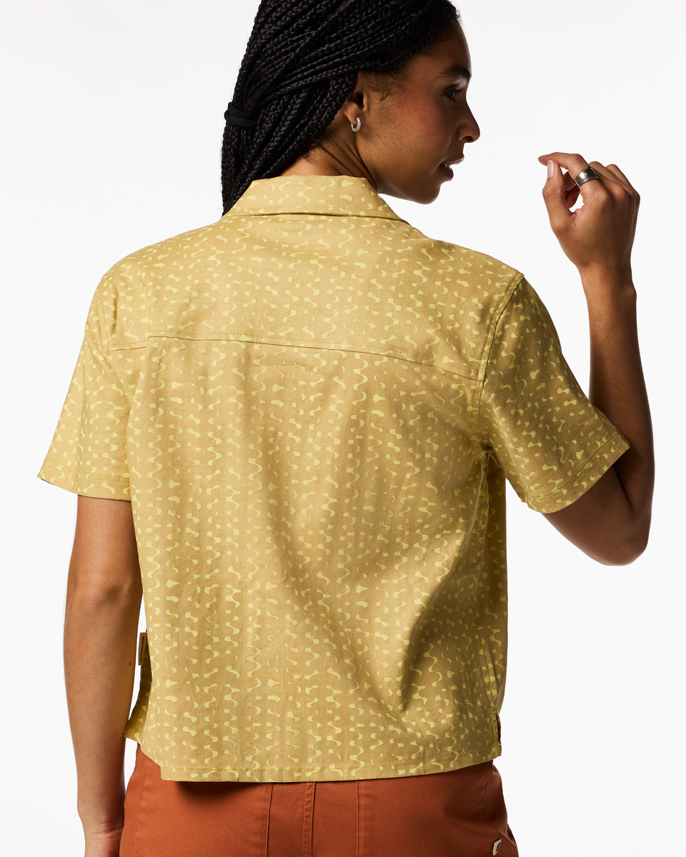 Afuera Button Up Shirt - Print - Women's - Shimmer Honeydew - US 5421