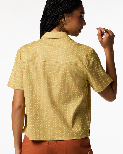 Afuera Button Up Shirt - Print - Women's - Shimmer Honeydew - US 5421