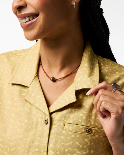 Afuera Button Up Shirt - Print - Women's - Shimmer Honeydew - US 5421
