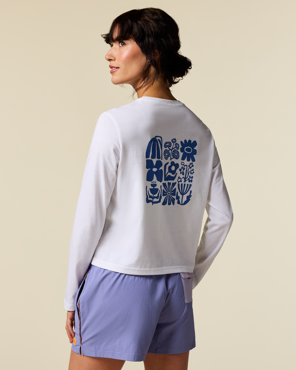 Flower Patch Long-Sleeve T-Shirt - Women's - White - US 1063