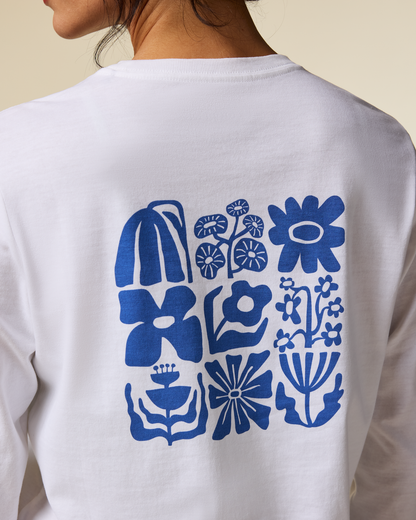 Flower Patch Long-Sleeve T-Shirt - Women's - White - US 1063