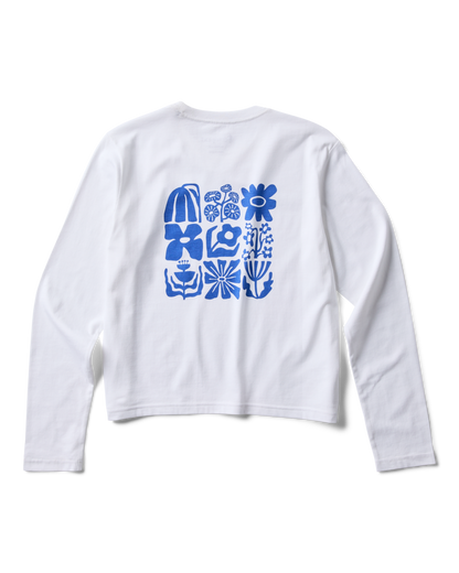 Flower Patch Long-Sleeve T-Shirt - Women's - White - US 1063
