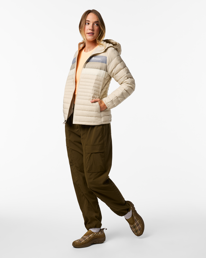 Fuego Down Hooded Jacket - Women's - Cream Stripes - US 8584