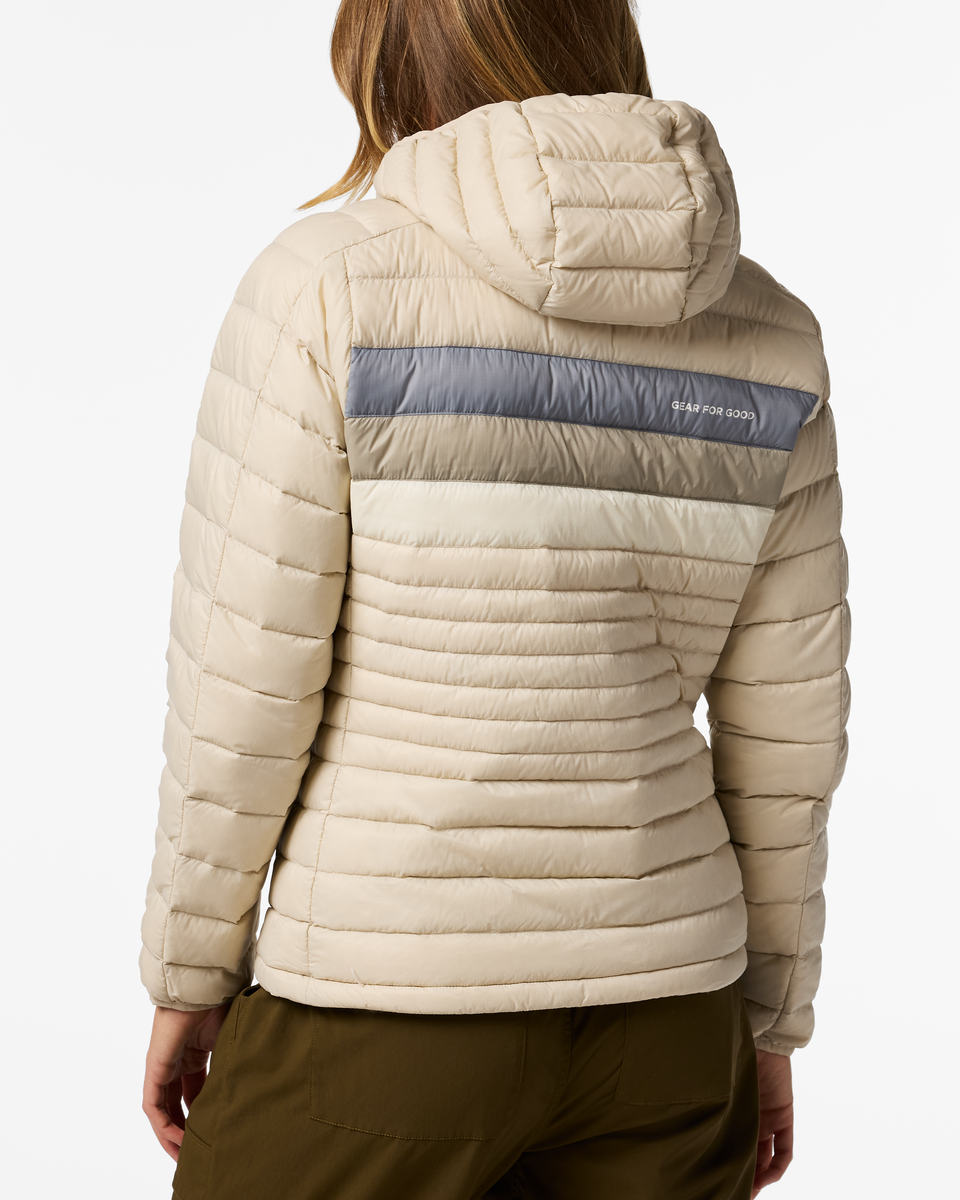 Fuego Down Hooded Jacket - Women's - Cream Stripes - US 8584