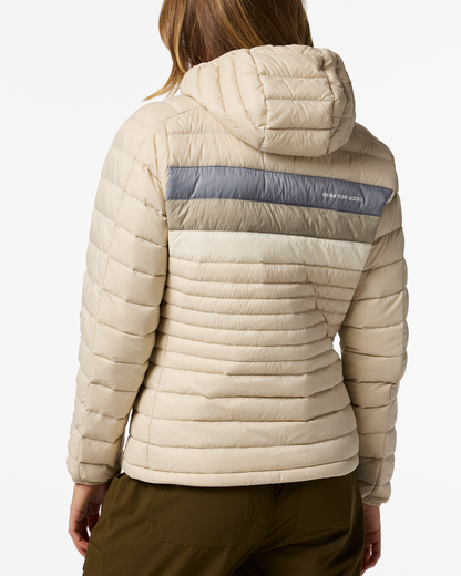 Fuego Down Hooded Jacket - Women's - Cream Stripes - US 8584